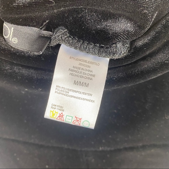 RDI Women’s Leggings Solid Black Velvet Medium - Picture 2 of 6